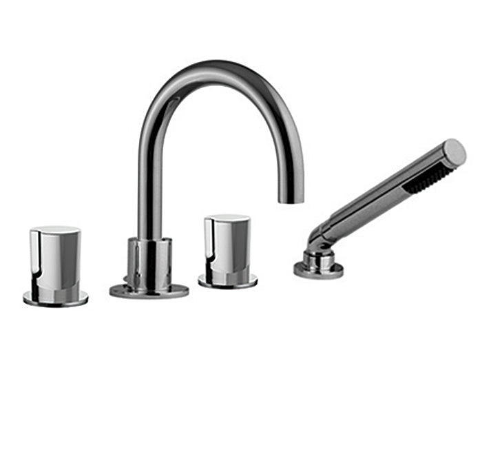 4 piece deck mount tub filler with hand shower