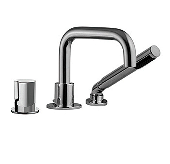 3 piece deck mount tub filler faucet with hand shower