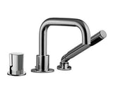 3 piece deck mount tub filler faucet with hand shower