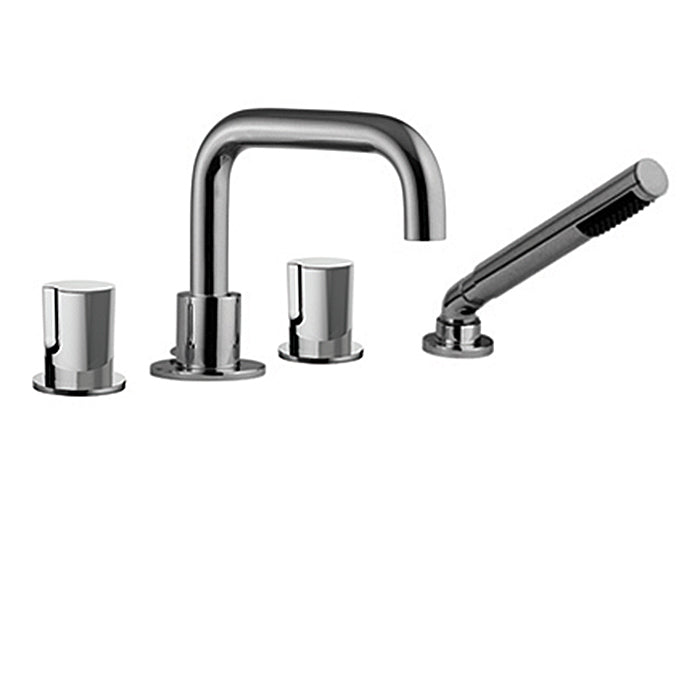 4 piece deck mount tub filler with hand shower