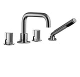 4 piece deck mount tub filler with hand shower