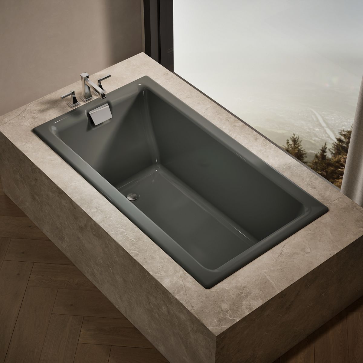 Tea-for-Two® 66" x 36" drop-in/undermount bath