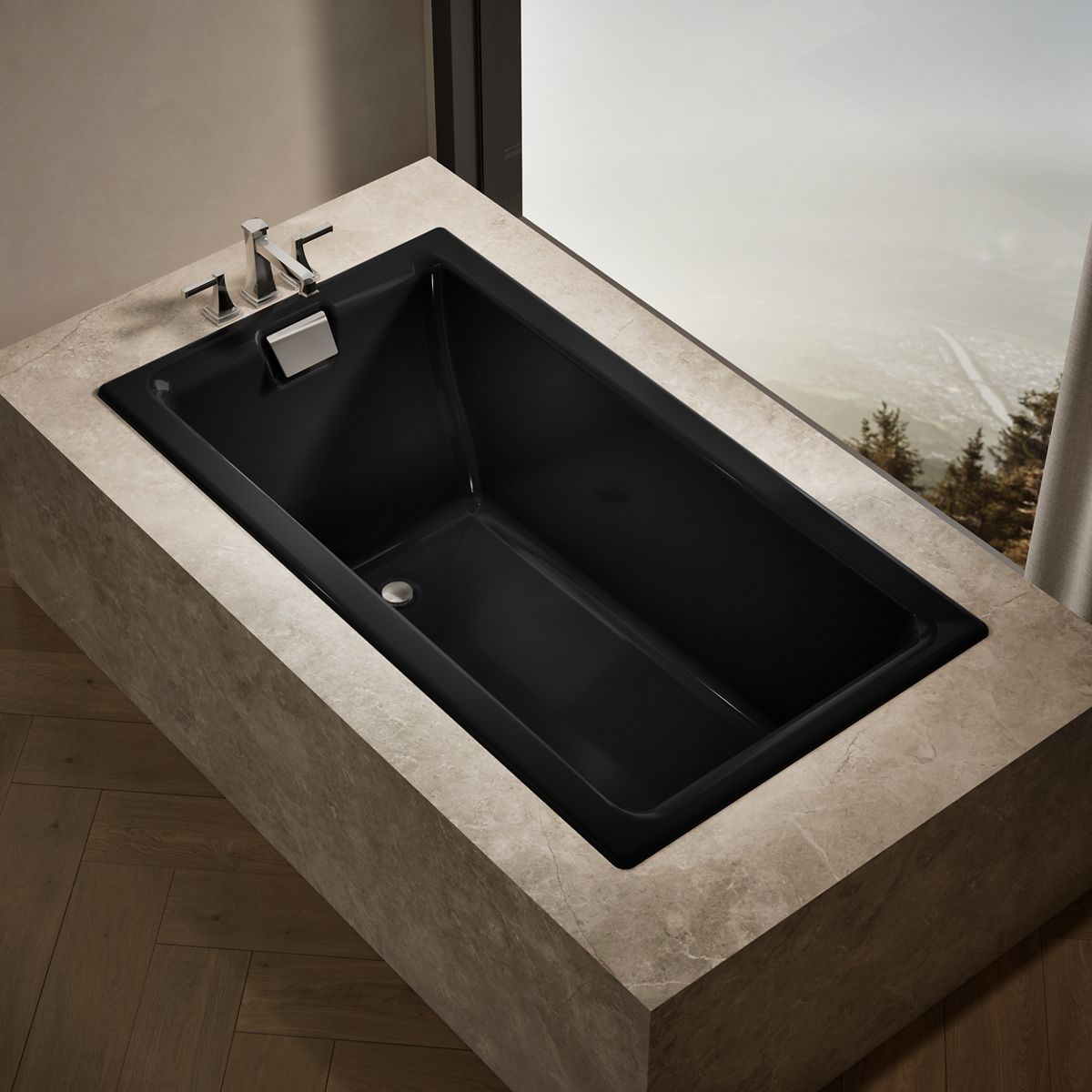 Tea-for-Two® 66" x 36" drop-in/undermount bath