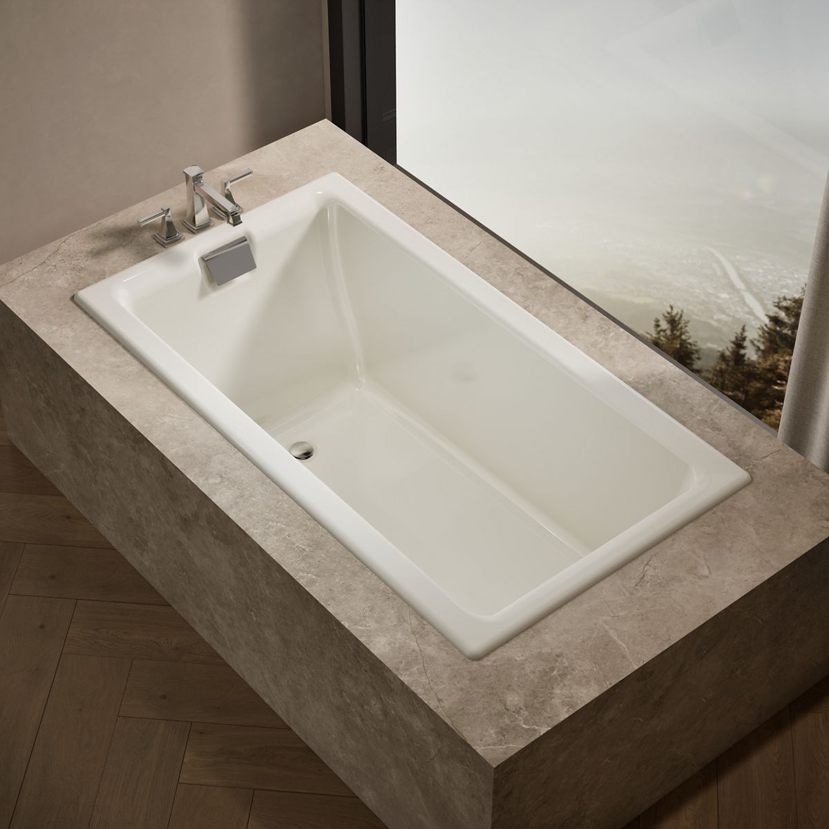 Tea-for-Two® 66" x 36" drop-in/undermount bath