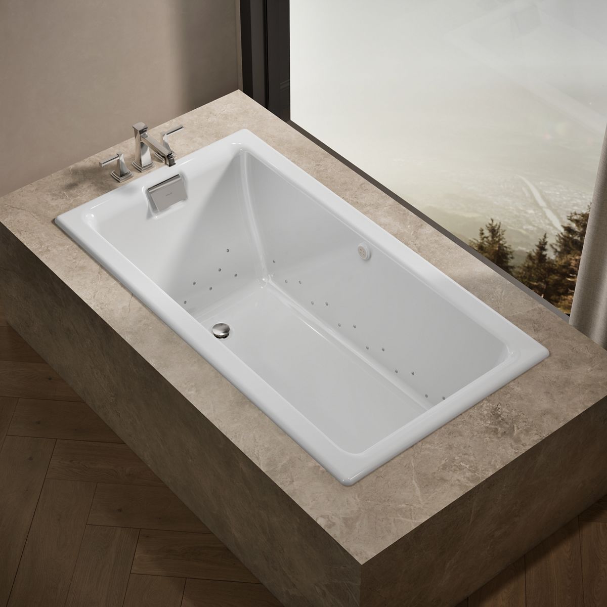 Tea-for-Two® 66" x 36" drop-in Heated BubbleMassage™ air bath