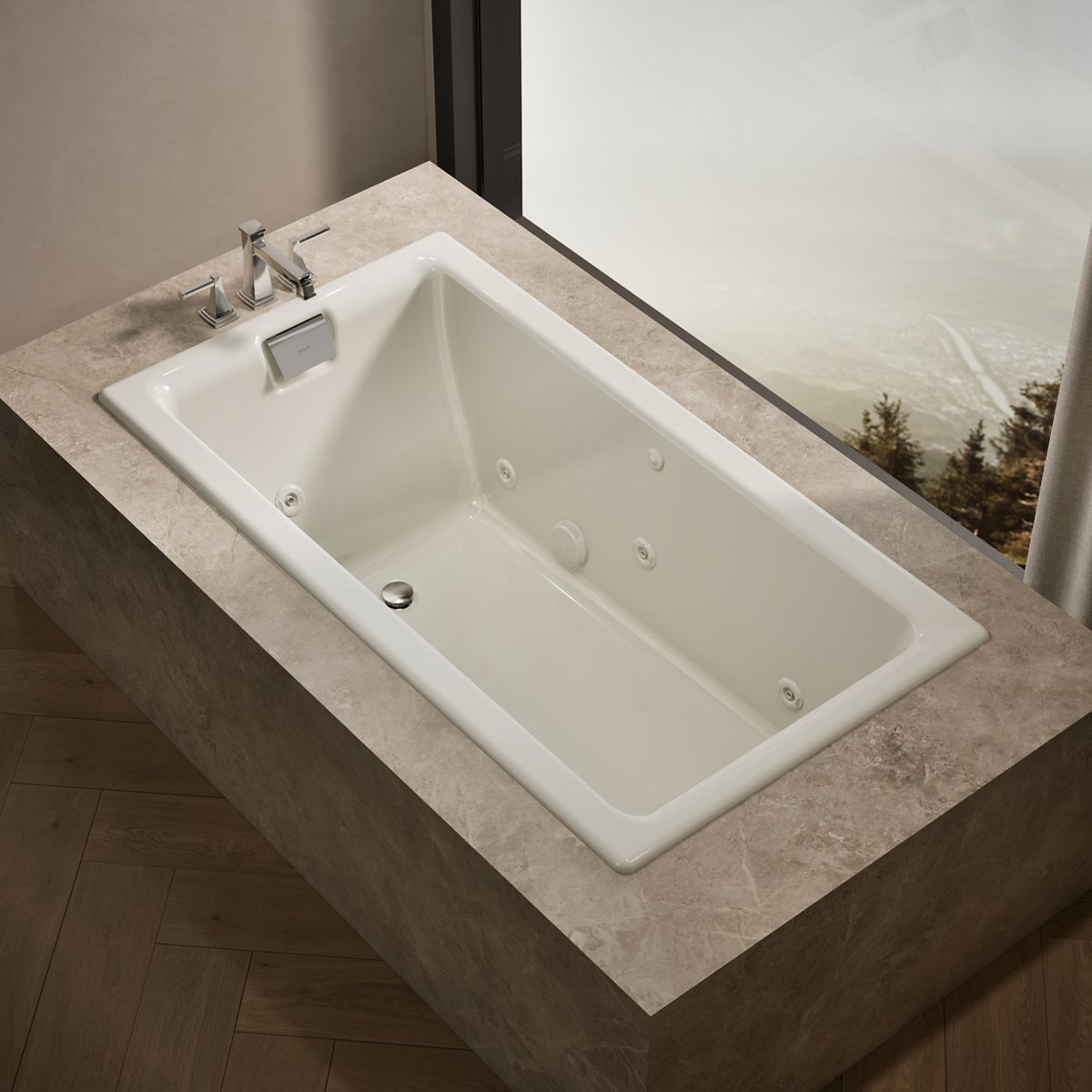 Tea-for-Two® 66" x 36" drop-in/undermount whirlpool bath