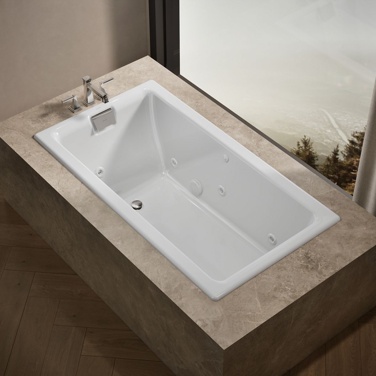 Tea-for-Two® 66" x 36" drop-in/undermount whirlpool bath
