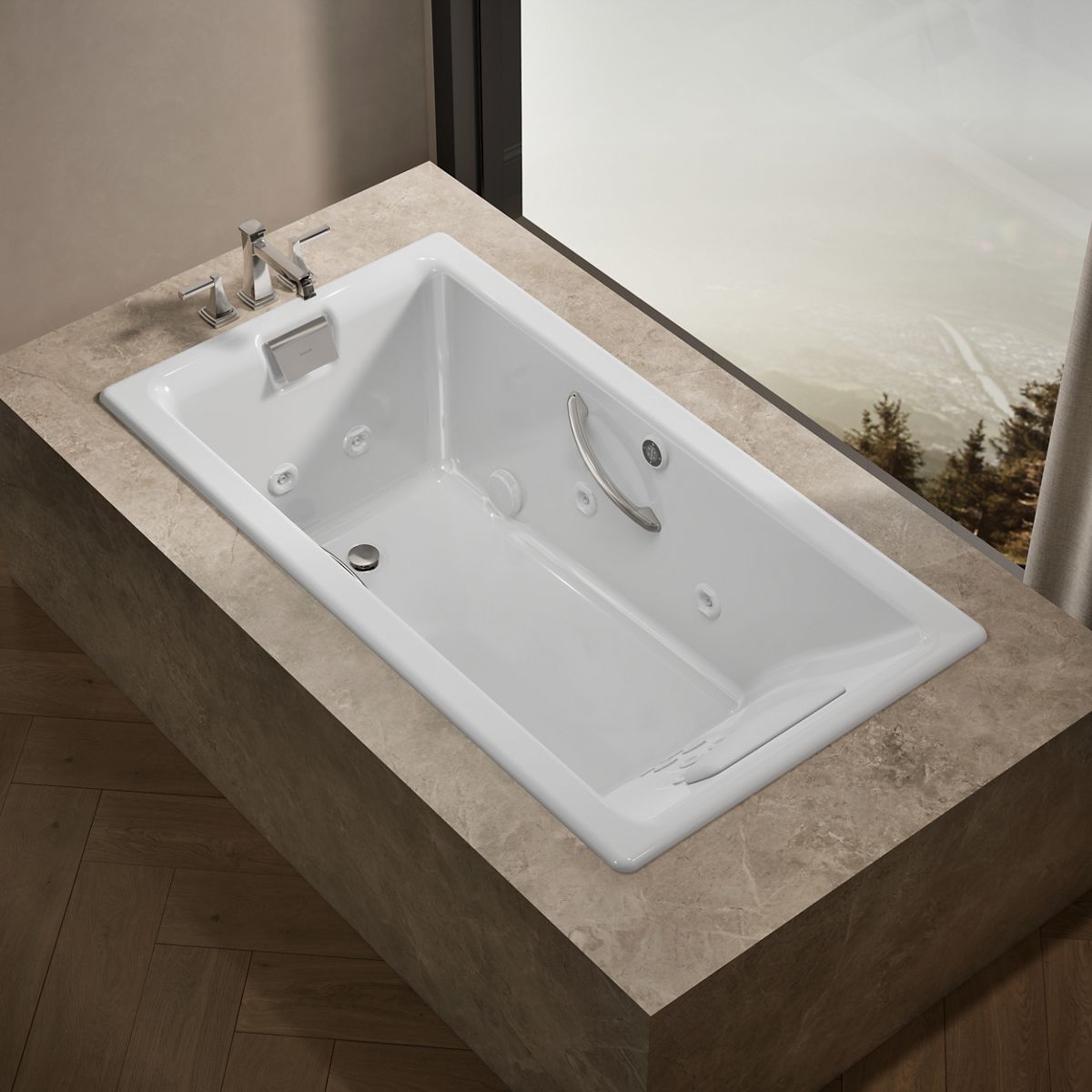 Tea-for-Two® 66" x 36" drop-in whirlpool bath