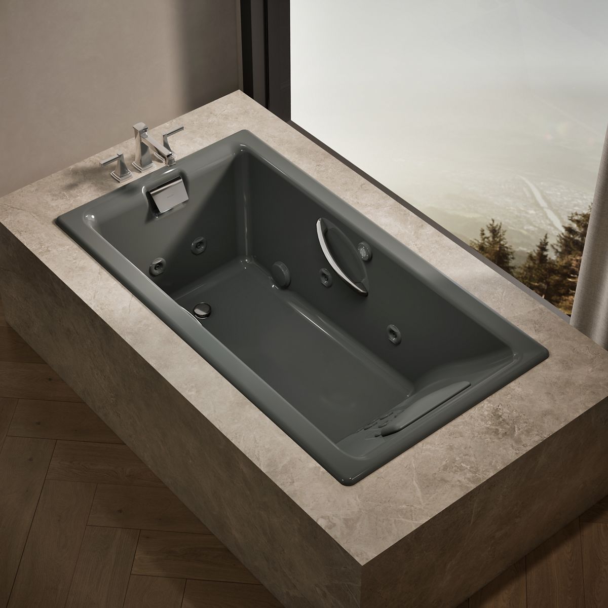 Tea-for-Two® 66" x 36" drop-in whirlpool bath