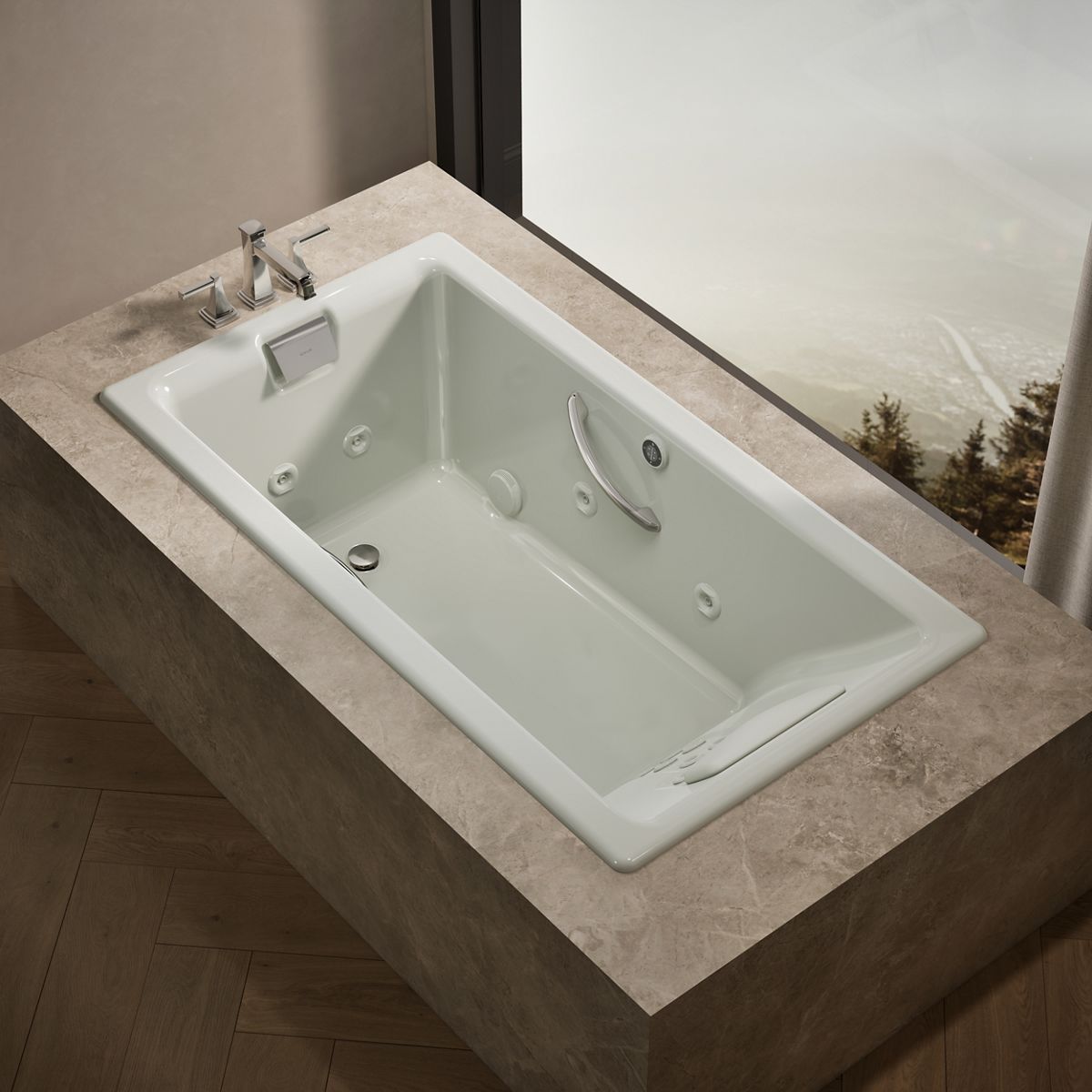 Tea-for-Two® 66" x 36" drop-in whirlpool bath