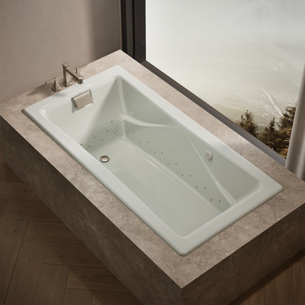 Tea-for-Two® 71-3/4" x 36" drop-in Heated BubbleMassage™ air bath