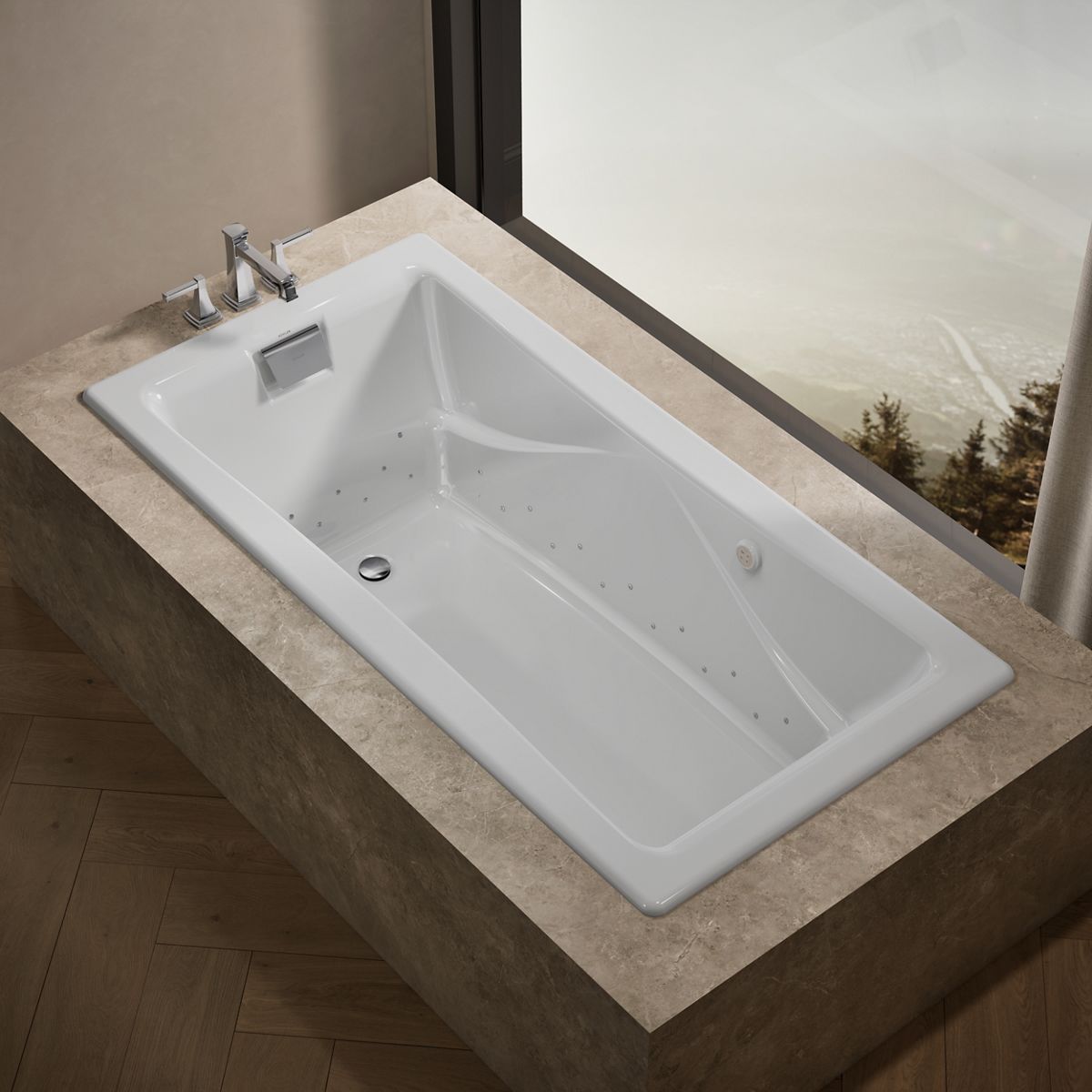 Tea-for-Two® 71-3/4" x 36" drop-in Heated BubbleMassage™ air bath