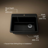Riverby® 27" top-mount single-bowl kitchen sink
