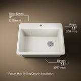 Riverby® 27" top-mount single-bowl kitchen sink