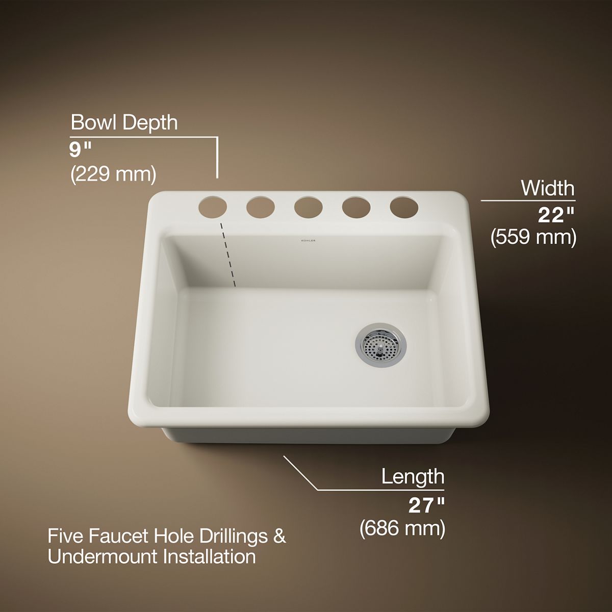 Riverby® 27" undermount single-bowl kitchen sink