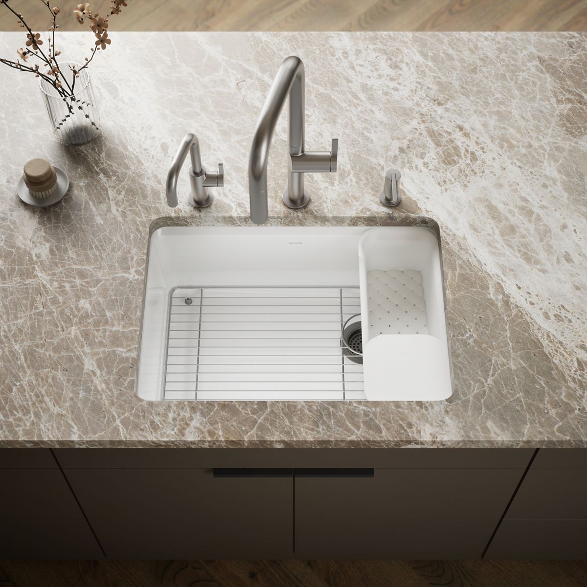 Riverby® 27" undermount single-bowl workstation kitchen sink