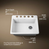 Riverby® 27" undermount single-bowl workstation kitchen sink