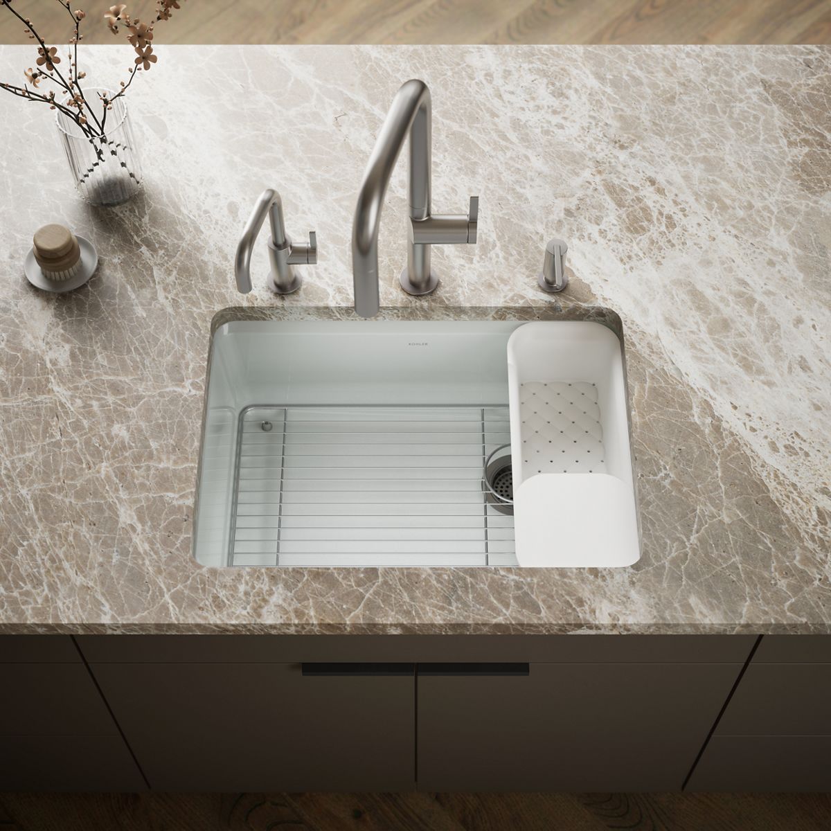 Riverby® 27" undermount single-bowl workstation kitchen sink