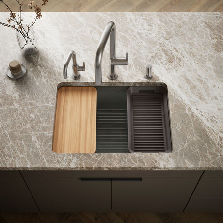 Riverby® 27" undermount single-bowl workstation kitchen sink