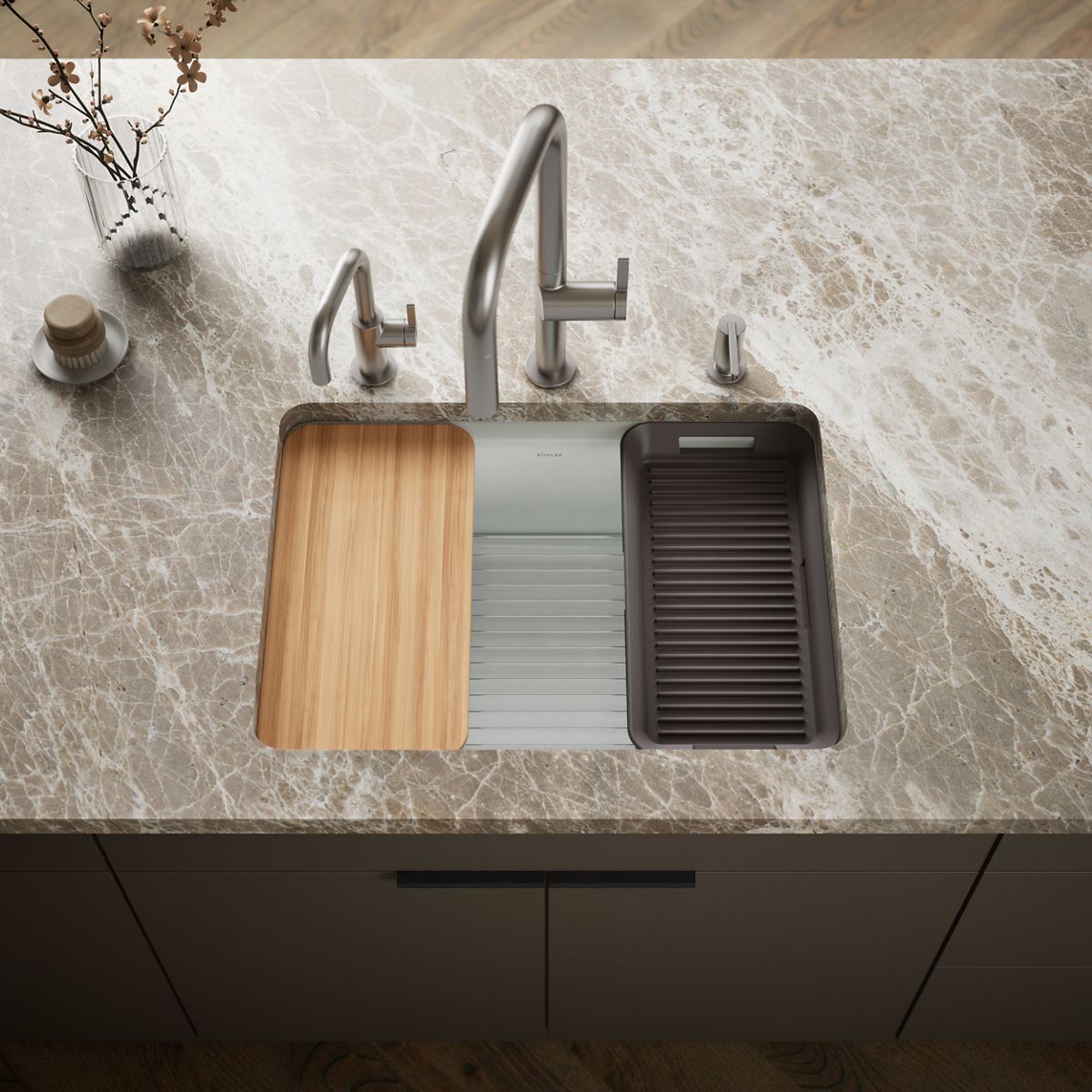 Riverby® 27" undermount single-bowl workstation kitchen sink
