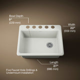 Riverby® 27" undermount single-bowl workstation kitchen sink