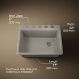 Riverby® 27" undermount single-bowl workstation kitchen sink