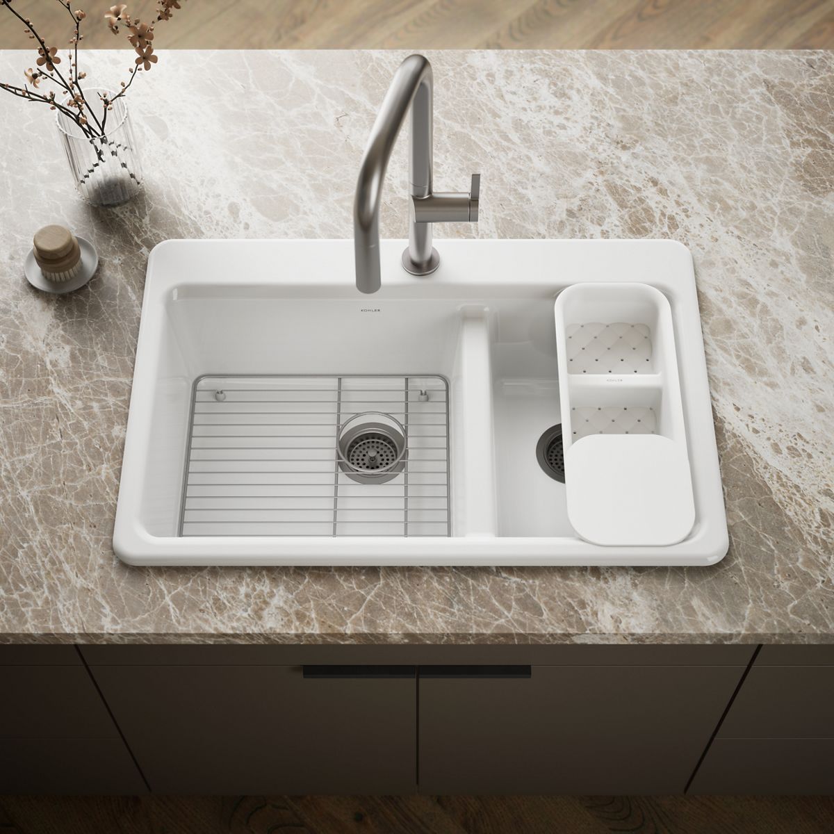 Riverby® 33" top-mount double-bowl workstation kitchen sink