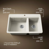 Riverby® 33" top-mount double-bowl workstation kitchen sink