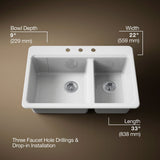 Riverby® 33" top-mount double-bowl kitchen sink