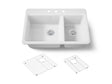 Riverby® 33" top-mount double-bowl kitchen sink