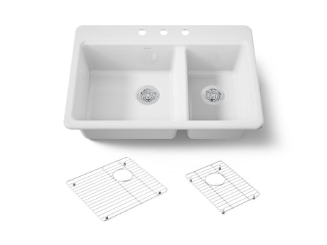 Riverby® 33" top-mount double-bowl kitchen sink