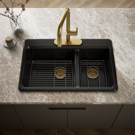 Riverby® 33" top-mount double-bowl kitchen sink