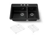 Riverby® 33" top-mount double-bowl kitchen sink
