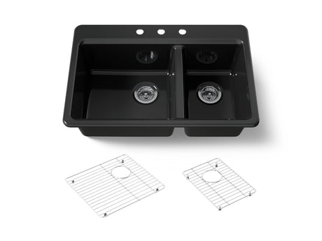 Riverby® 33" top-mount double-bowl kitchen sink