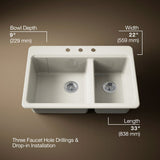 Riverby® 33" top-mount double-bowl workstation kitchen sink