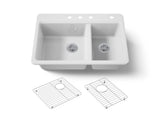 Riverby® 33" top-mount double-bowl kitchen sink