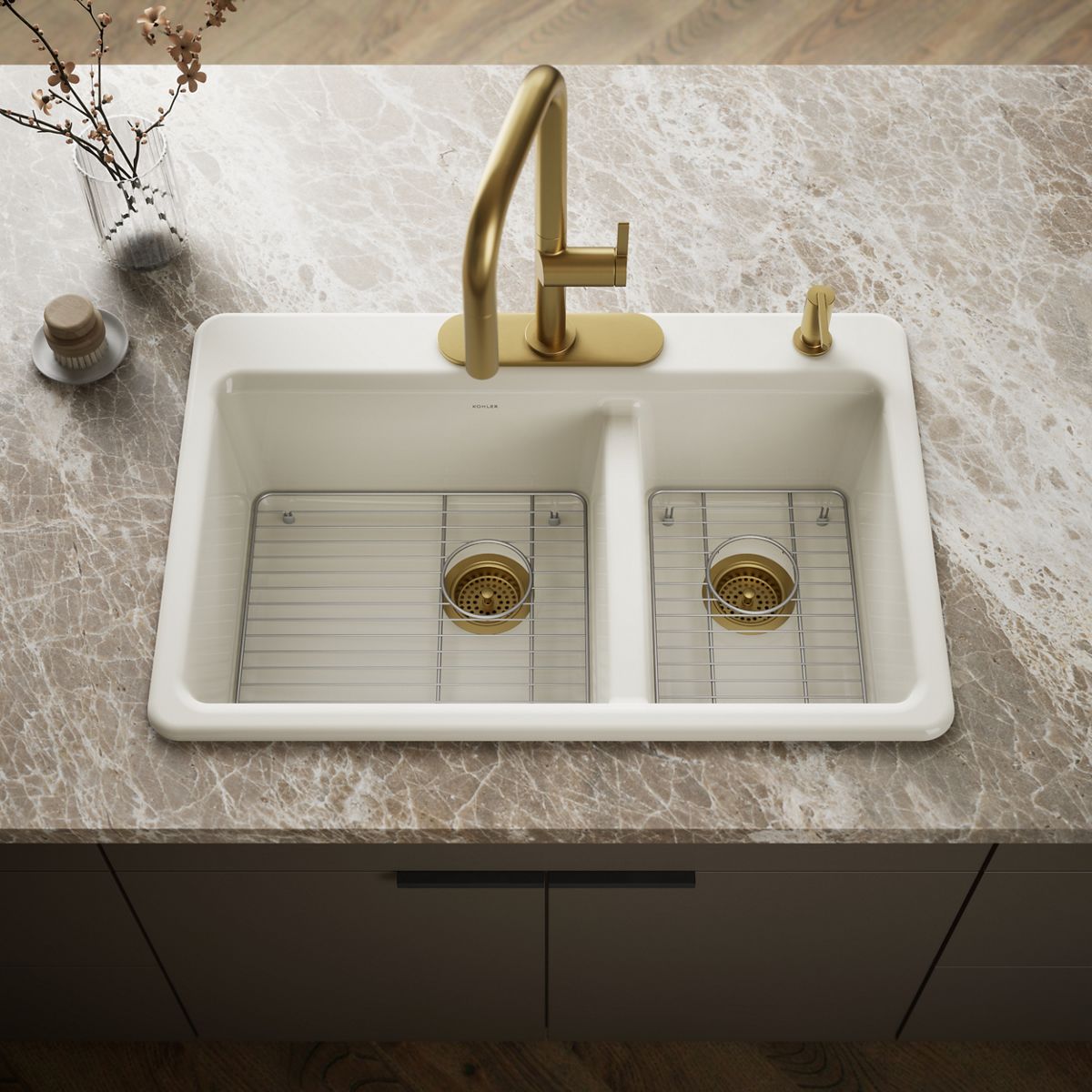 Riverby® 33" top-mount double-bowl kitchen sink