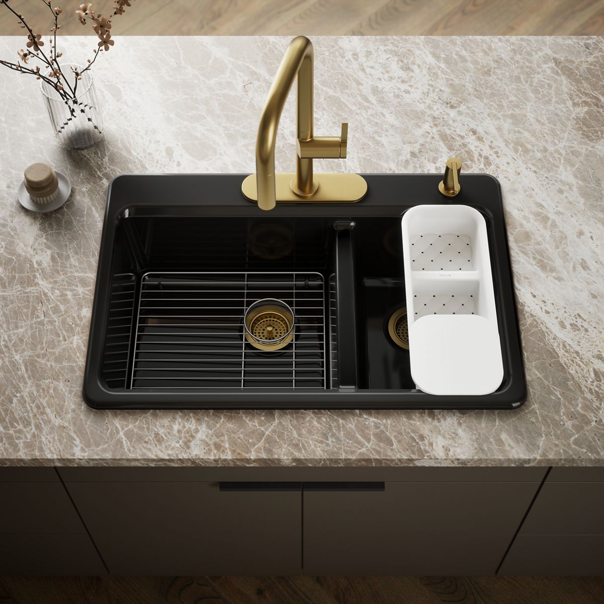 Riverby® 33" top-mount double-bowl workstation kitchen sink