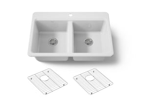 Riverby® 33" top-mount double-bowl kitchen sink