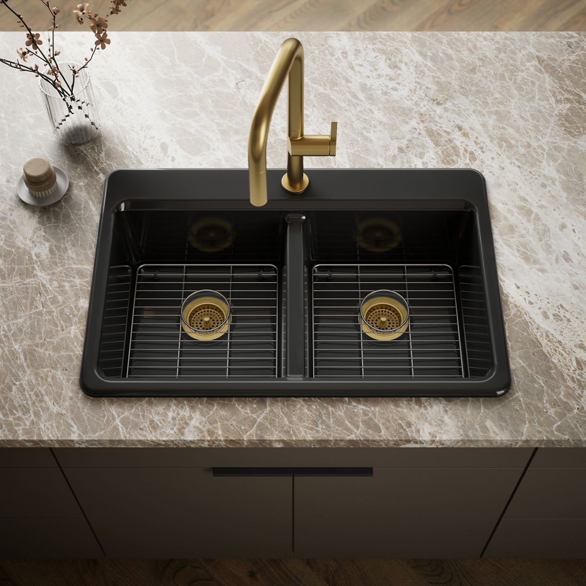 Riverby® 33" top-mount double-bowl kitchen sink
