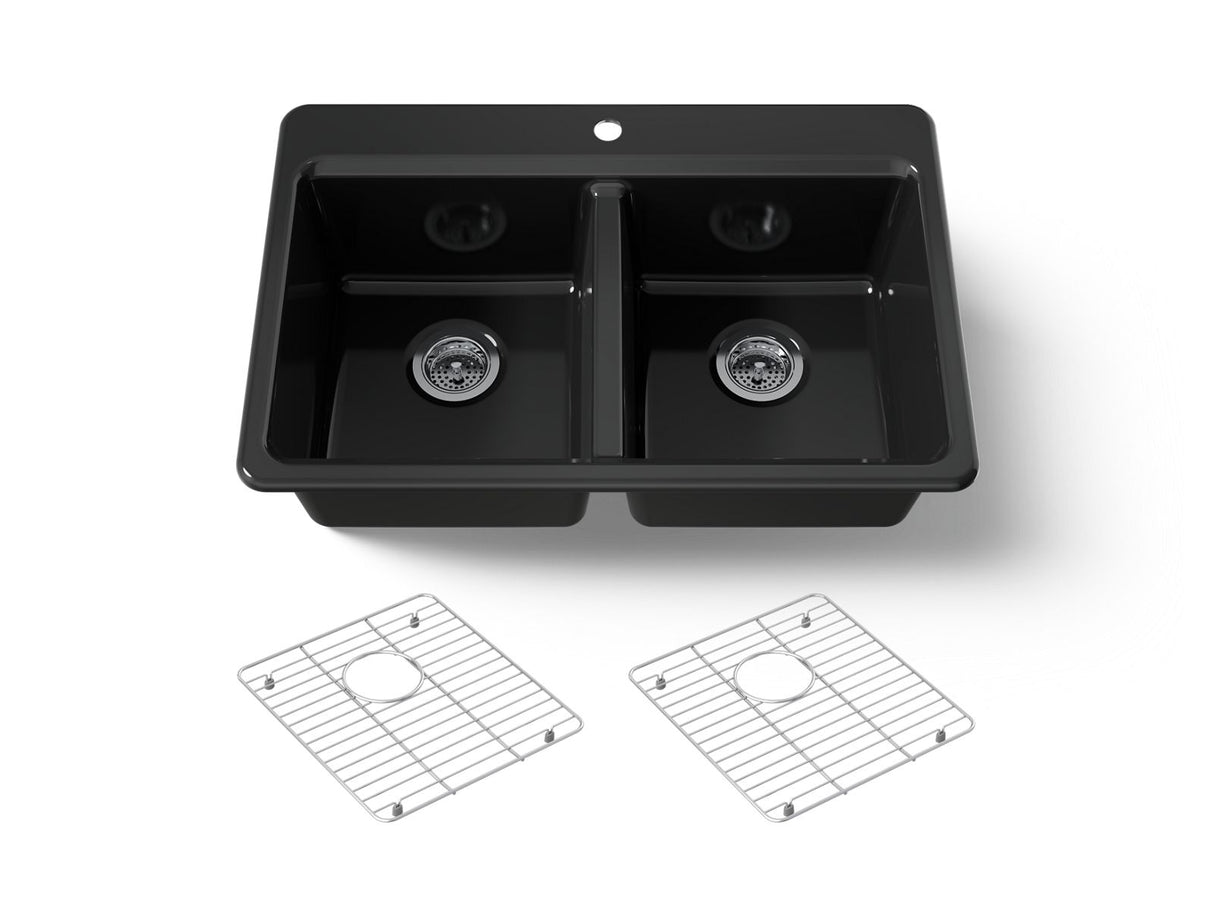Riverby® 33" top-mount double-bowl kitchen sink