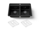 Riverby® 33" top-mount double-bowl kitchen sink