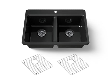 Riverby® 33" top-mount double-bowl kitchen sink