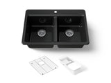 Riverby® 33" top-mount double-bowl workstation kitchen sink