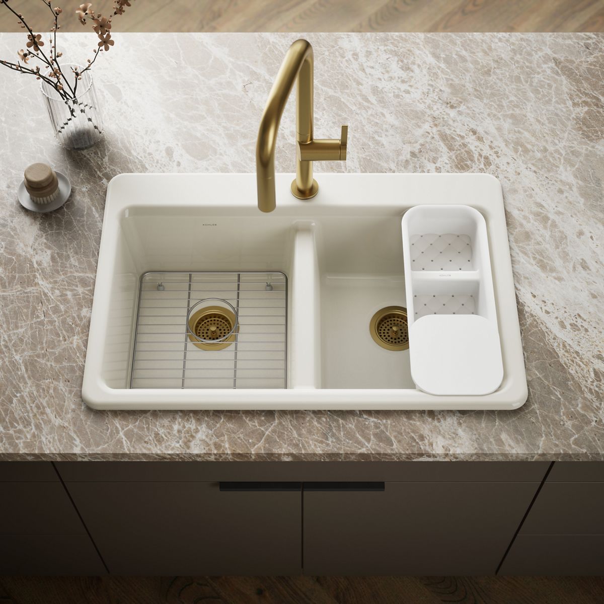 Riverby® 33" top-mount double-bowl workstation kitchen sink