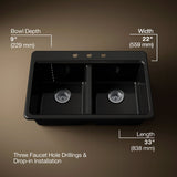 Riverby® 33" top-mount double-bowl kitchen sink