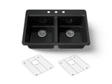 Riverby® 33" top-mount double-bowl kitchen sink