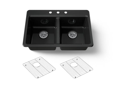 Riverby® 33" top-mount double-bowl kitchen sink