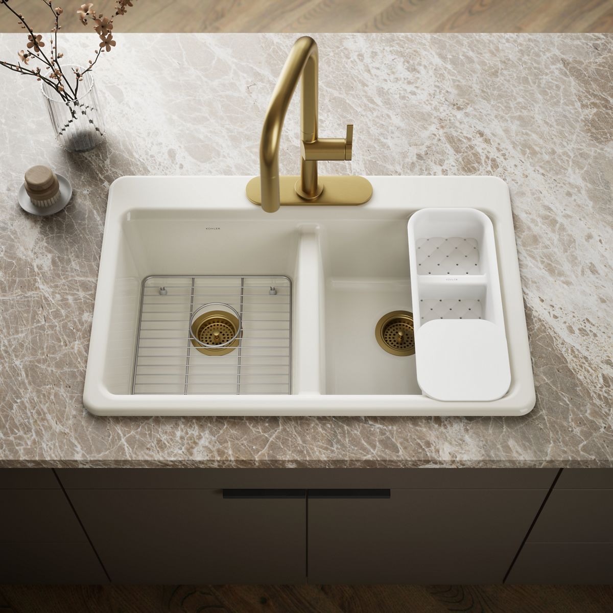 Riverby® 33" top-mount double-bowl workstation kitchen sink
