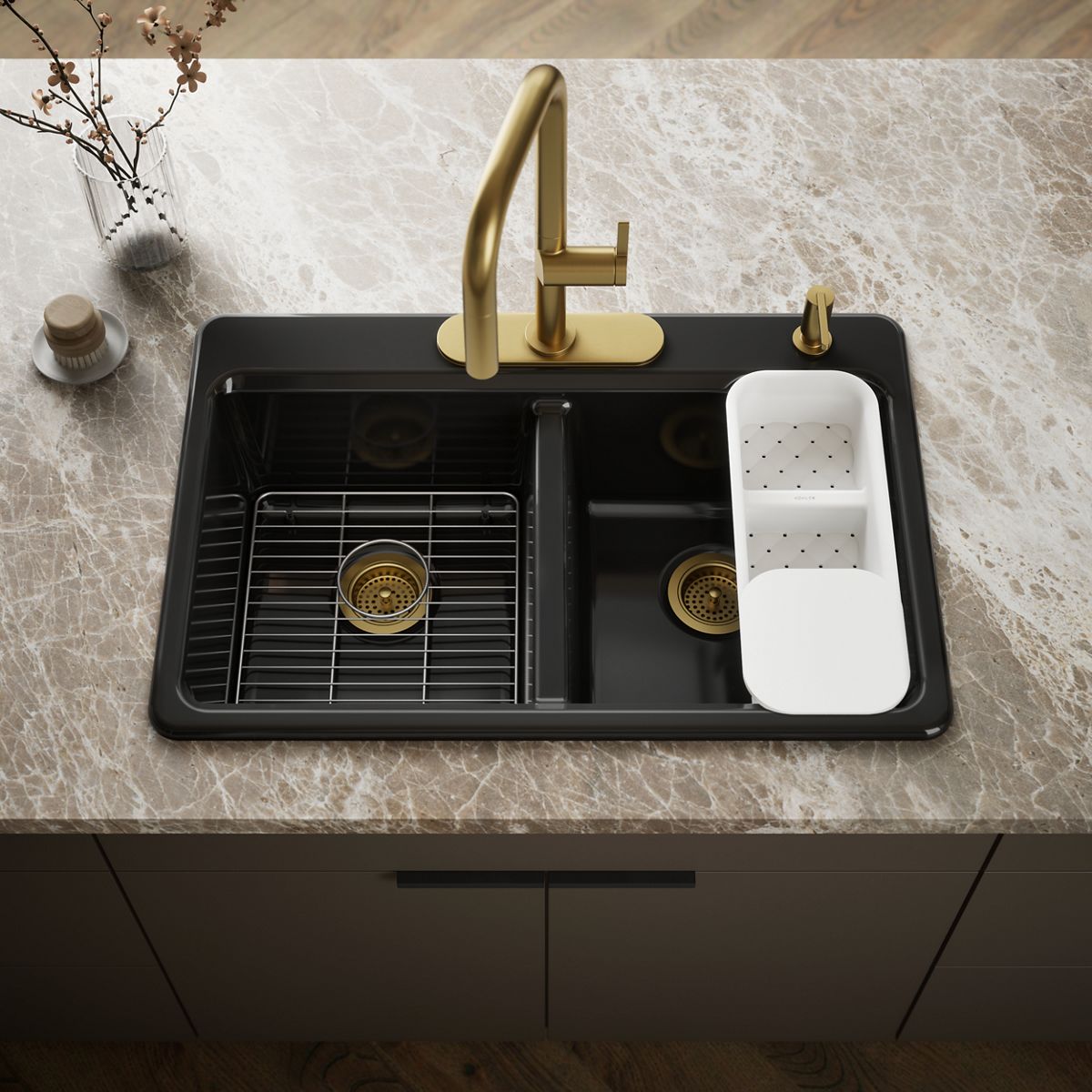 Riverby® 33" top-mount double-bowl workstation kitchen sink